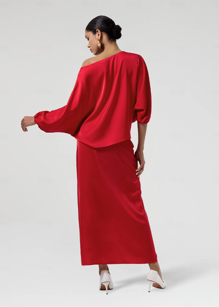 ROSA – SATIN FESTKJOLE