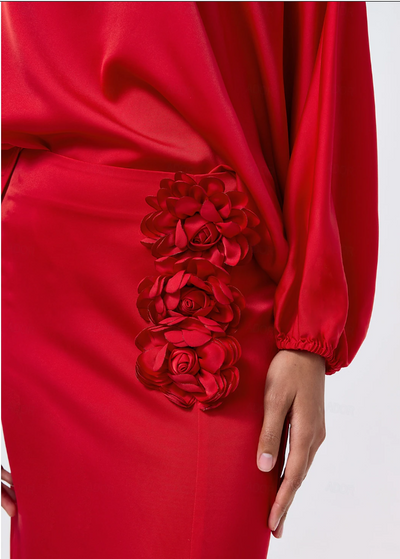 ROSA – SATIN FESTKJOLE