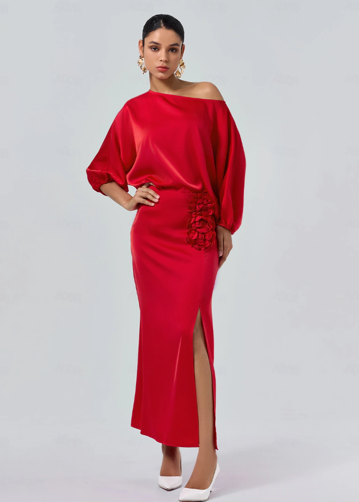 ROSA – SATIN FESTKJOLE