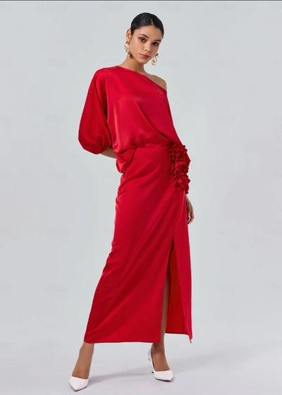 ROSA – SATIN FESTKJOLE